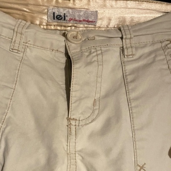Vintage Y2K Lei Khaki Mid Rise Beige Drawstring Ankles Pants 18 - Picture 4 of 7